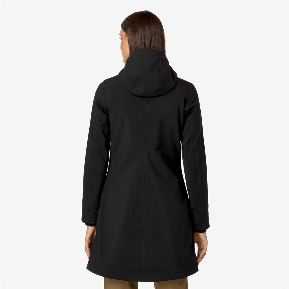 Black Grey Women's 3/4 Length Warm Jacket with Slim Fit 02