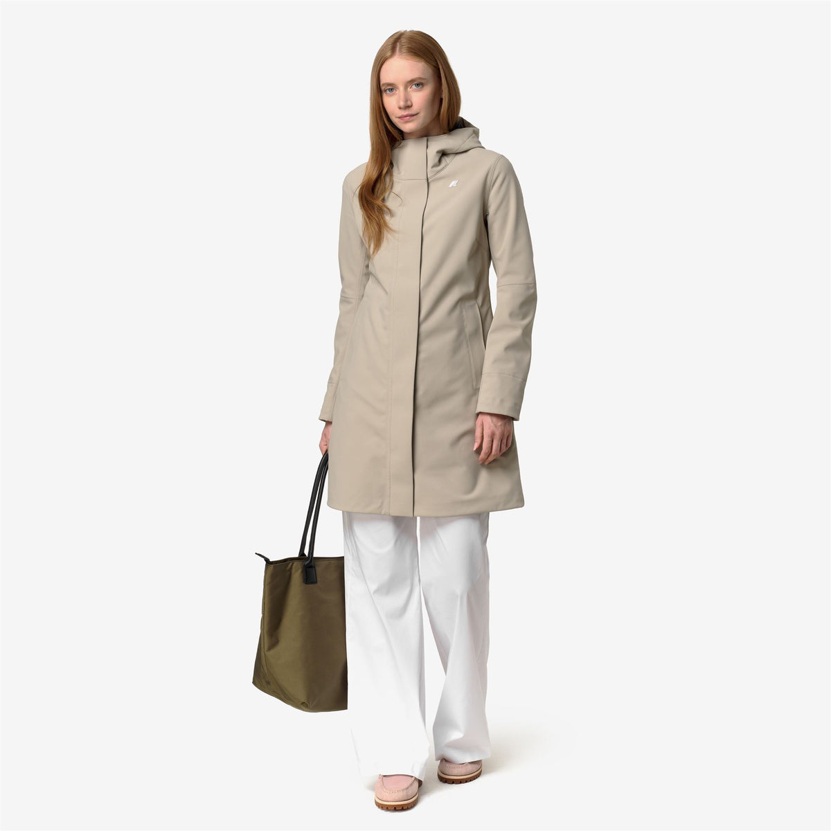 Jackets_Woman_STEPHY BONDED_3/4 Length_Beige Cashmere - Blue Depth - Commercial 7