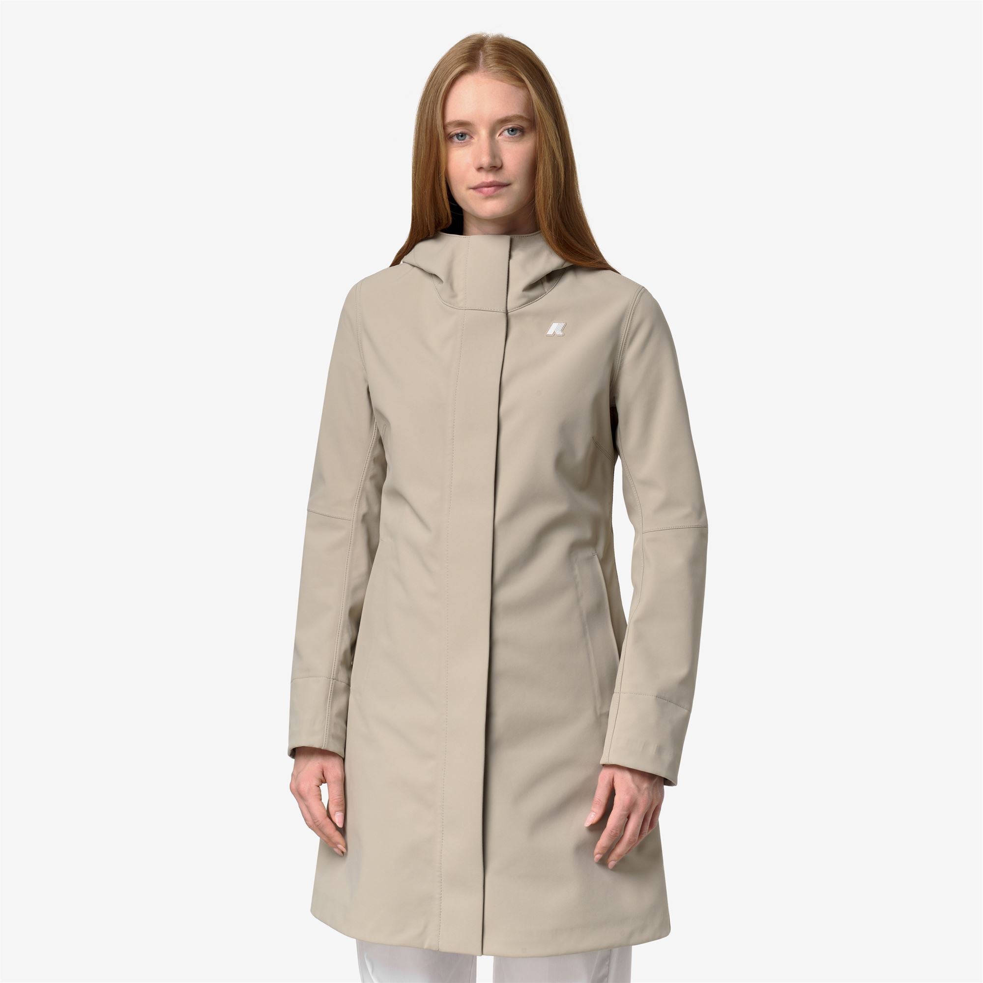 Jackets_Woman_STEPHY BONDED_3/4 Length_Beige Cashmere - Blue Depth - Commercial 4