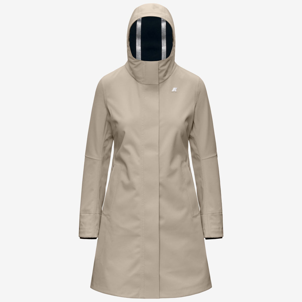 Jackets_Woman_STEPHY BONDED_3/4 Length_Beige Cashmere - Blue Depth - Commercial 1