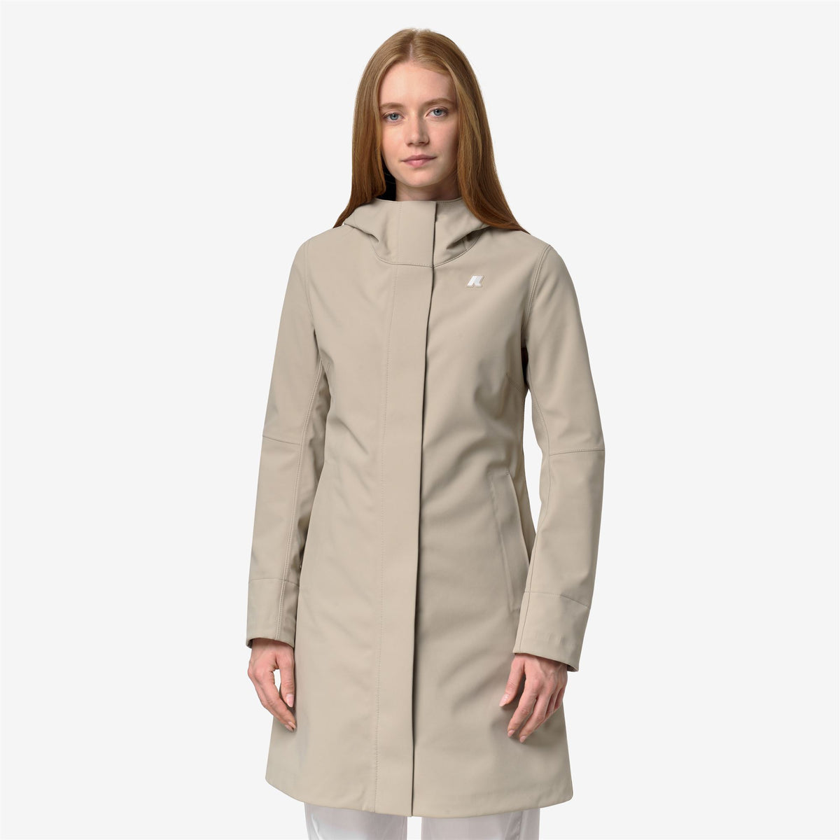 Jackets_Woman_STEPHY BONDED_3/4 Length_Beige Cashmere - Blue Depth - Commercial 4