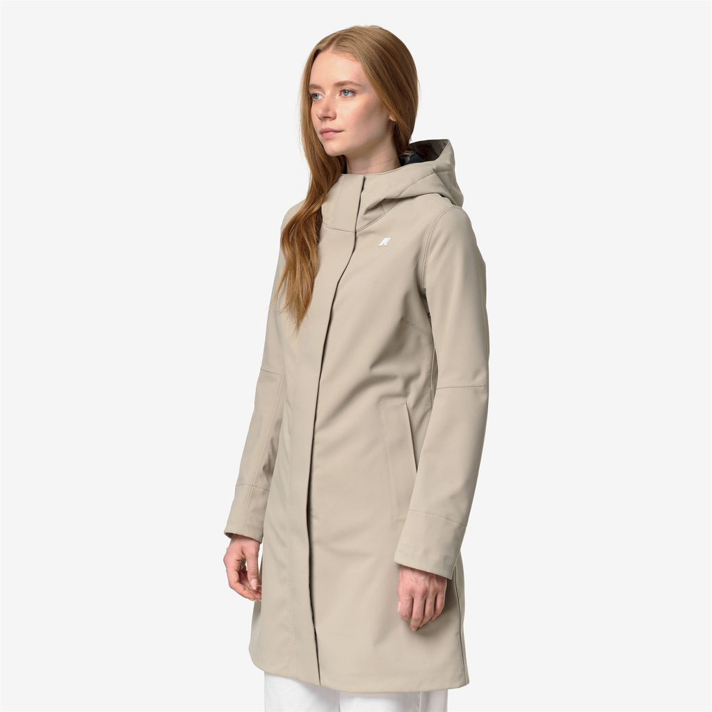 Jackets_Woman_STEPHY BONDED_3/4 Length_Beige Cashmere - Blue Depth - Commercial 5