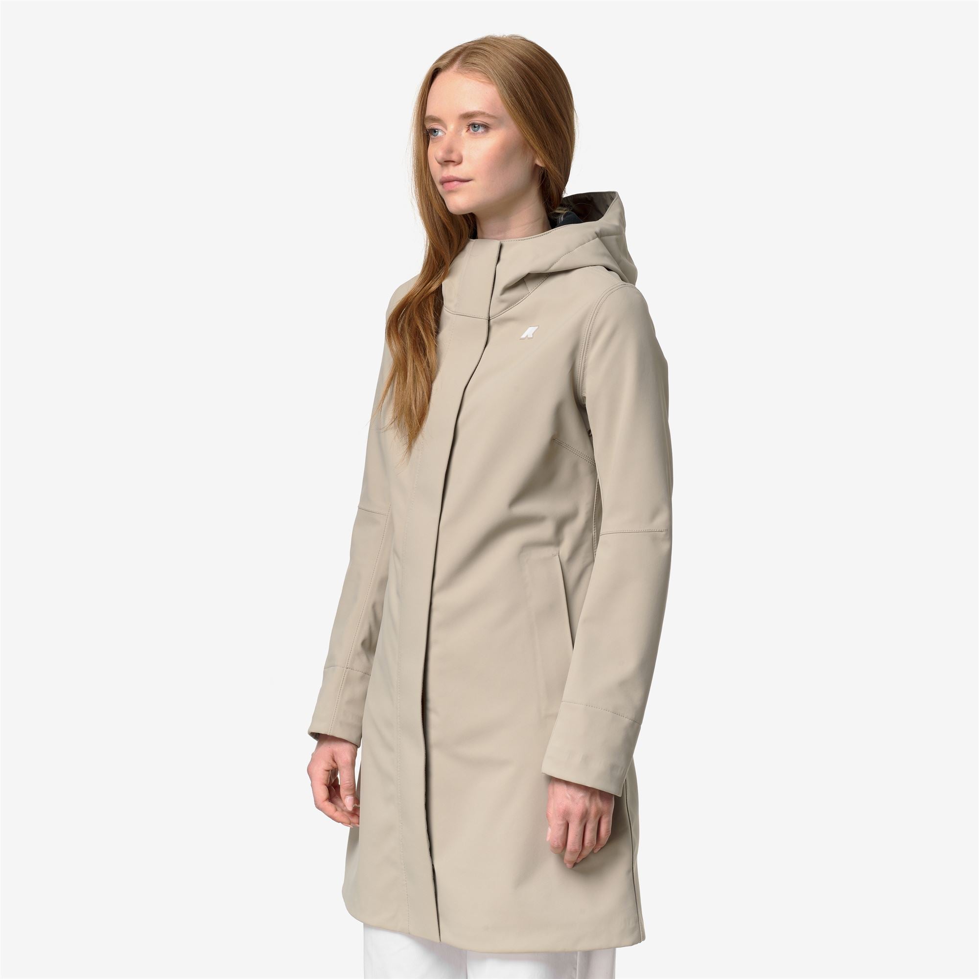 Jackets_Woman_STEPHY BONDED_3/4 Length_Beige Cashmere - Blue Depth - Commercial 5