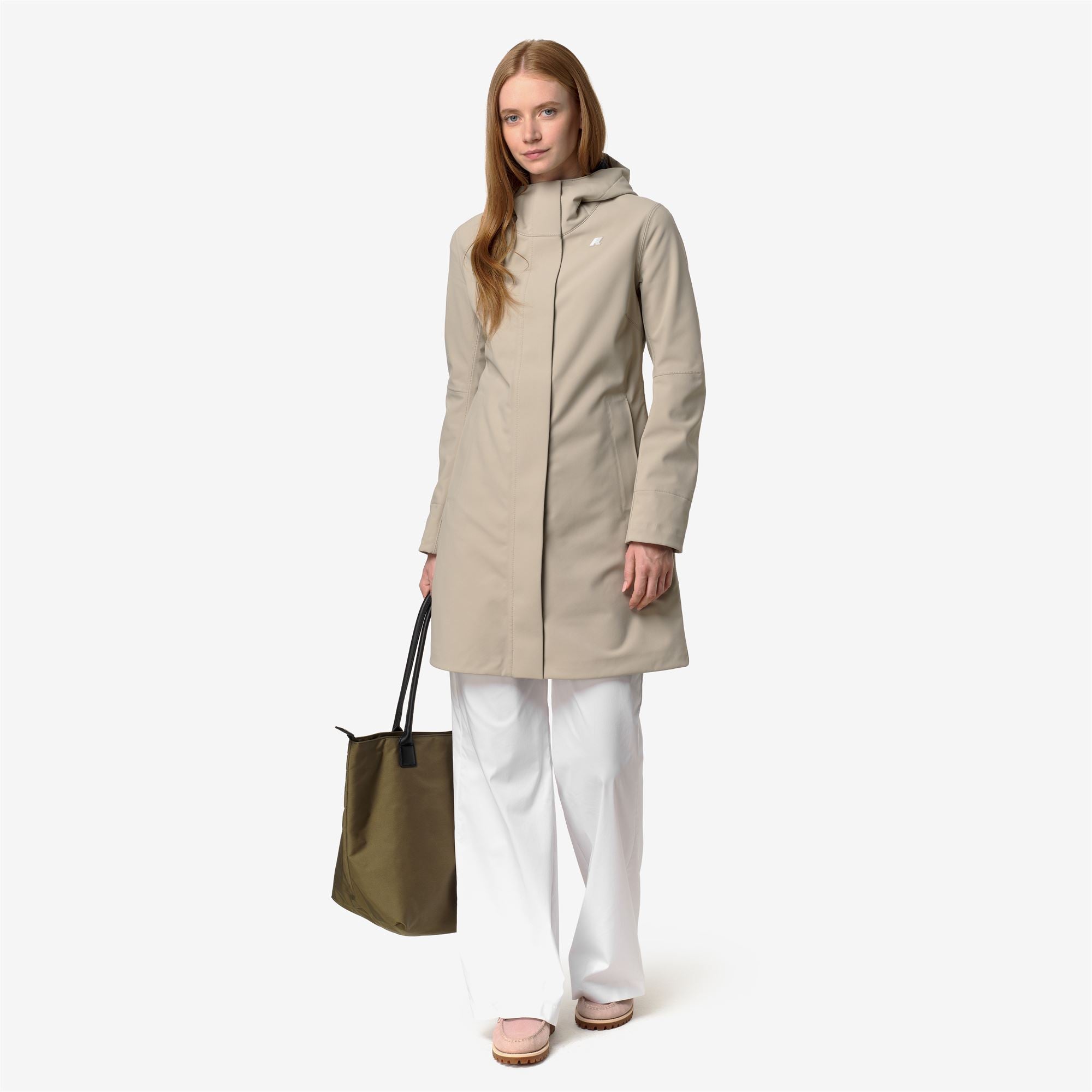 Jackets_Woman_STEPHY BONDED_3/4 Length_Beige Cashmere - Blue Depth - Commercial 7