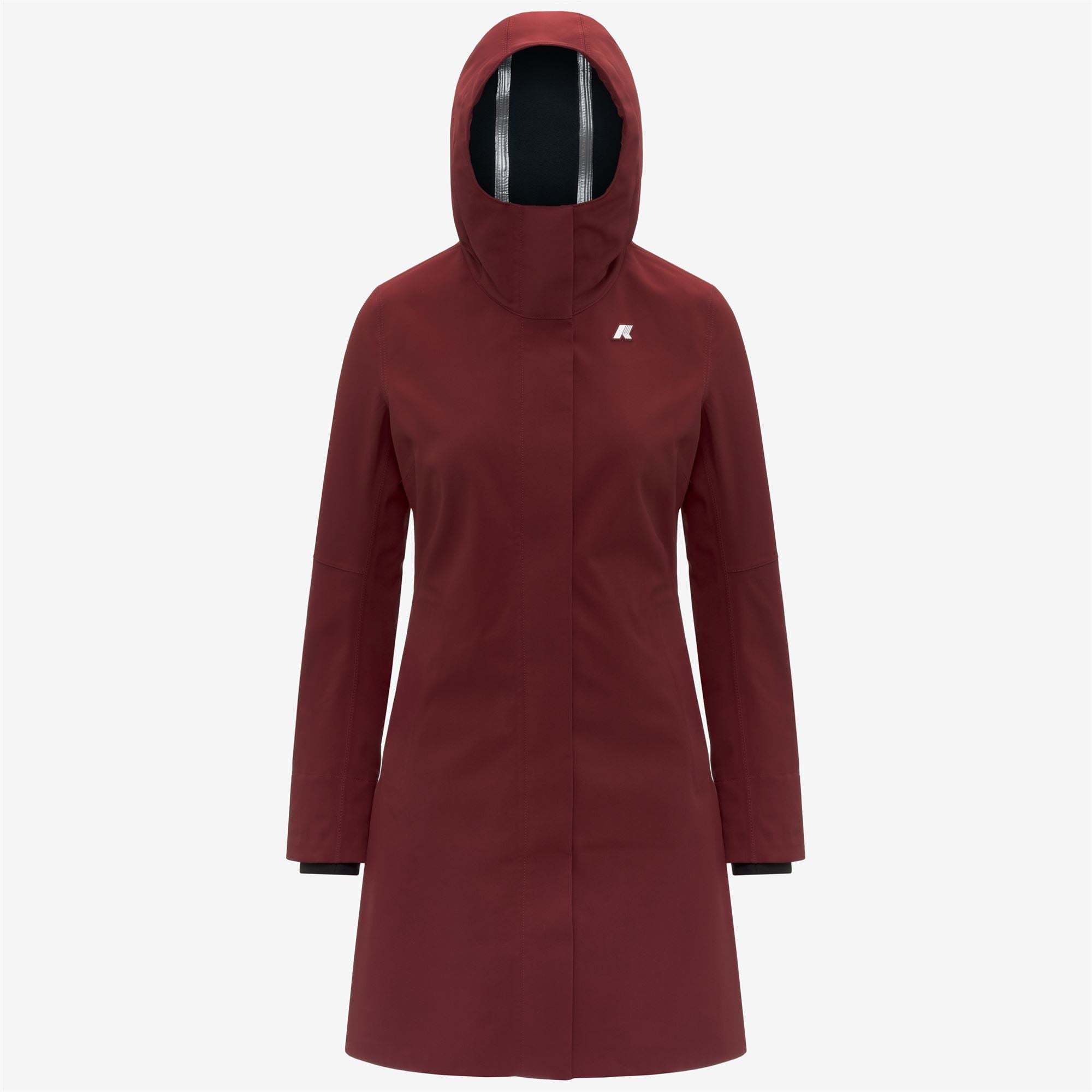 Jackets_WOMAN_STEPHY BONDED_3/4 Length_Red Syrah - Blue Depth - Commercial 1