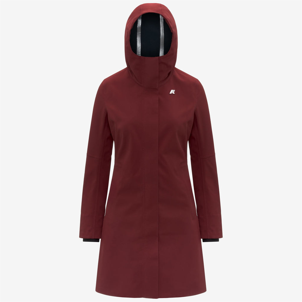 Jackets_WOMAN_STEPHY BONDED_3/4 Length_Red Syrah - Blue Depth - Commercial 1