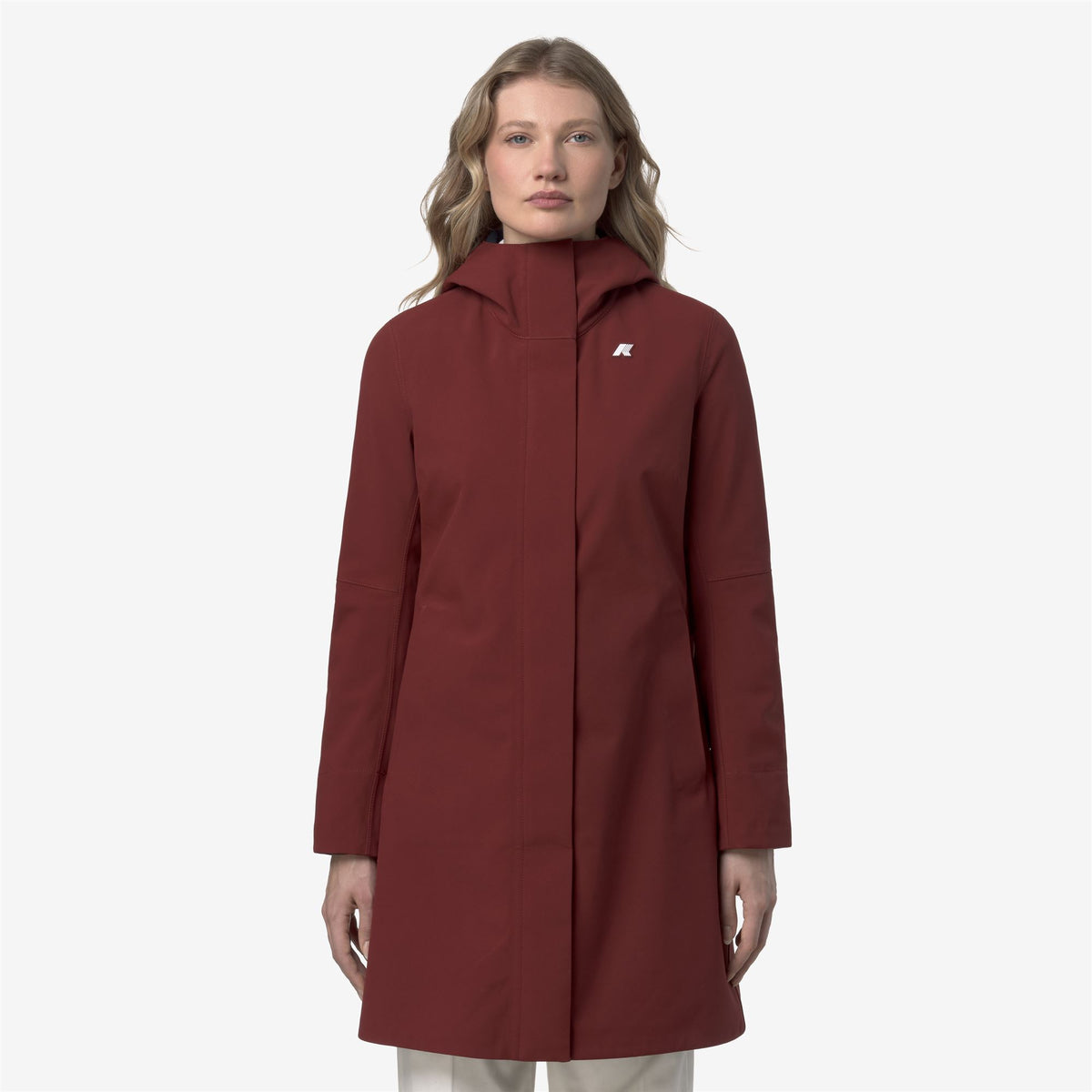 Jackets_WOMAN_STEPHY BONDED_3/4 Length_Red Syrah - Blue Depth - Commercial 3