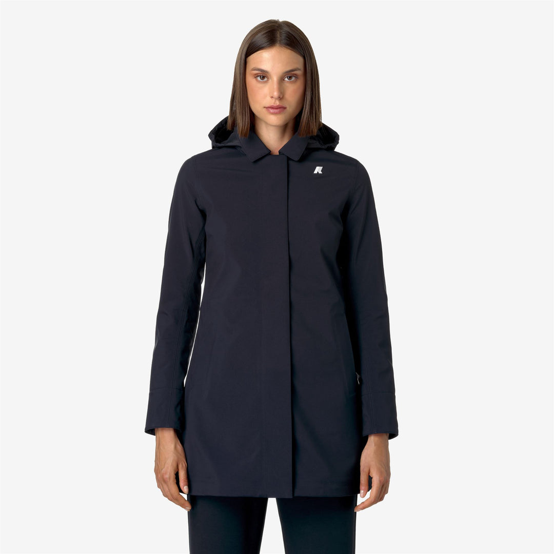 Blue Women's 3/4 Length Waterproof Jacket with Detachable Hood main