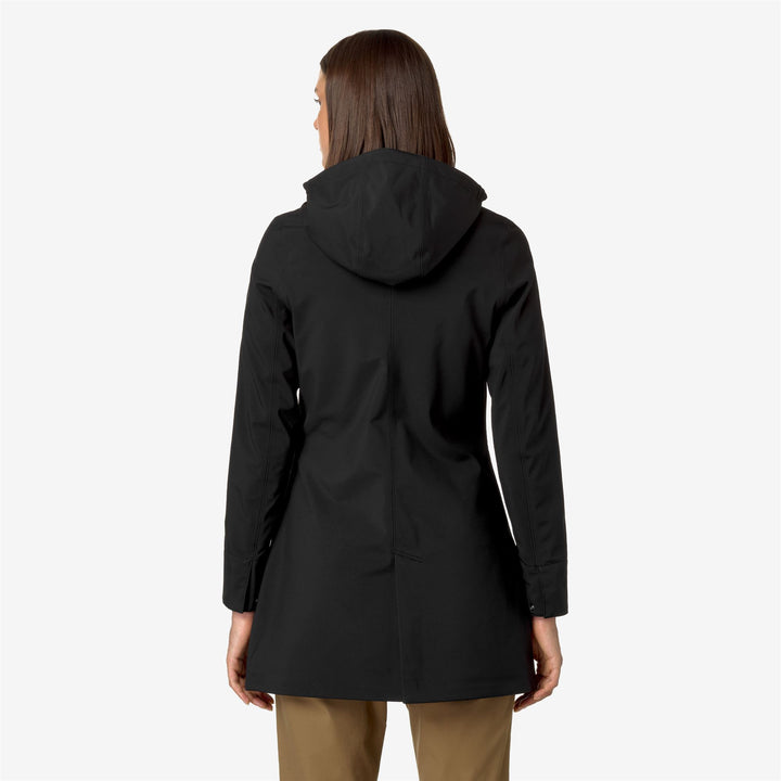 Black Grey Women's 3/4 Length Waterproof Jacket with Detachable Hood 5