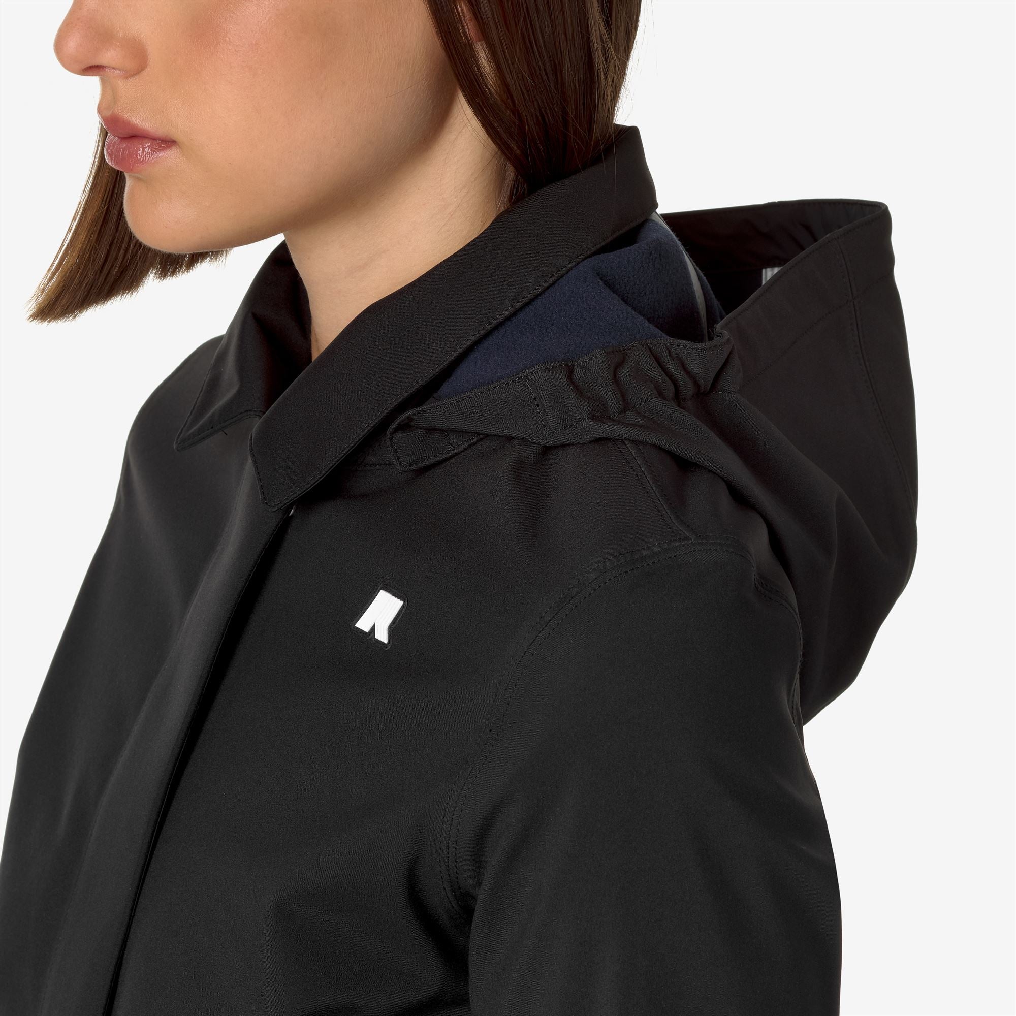 Jackets_WOMAN_MATHY BONDED_3/4 Length_Black-Blue Depth - Black Pure - Blue Depth - Commercial 7