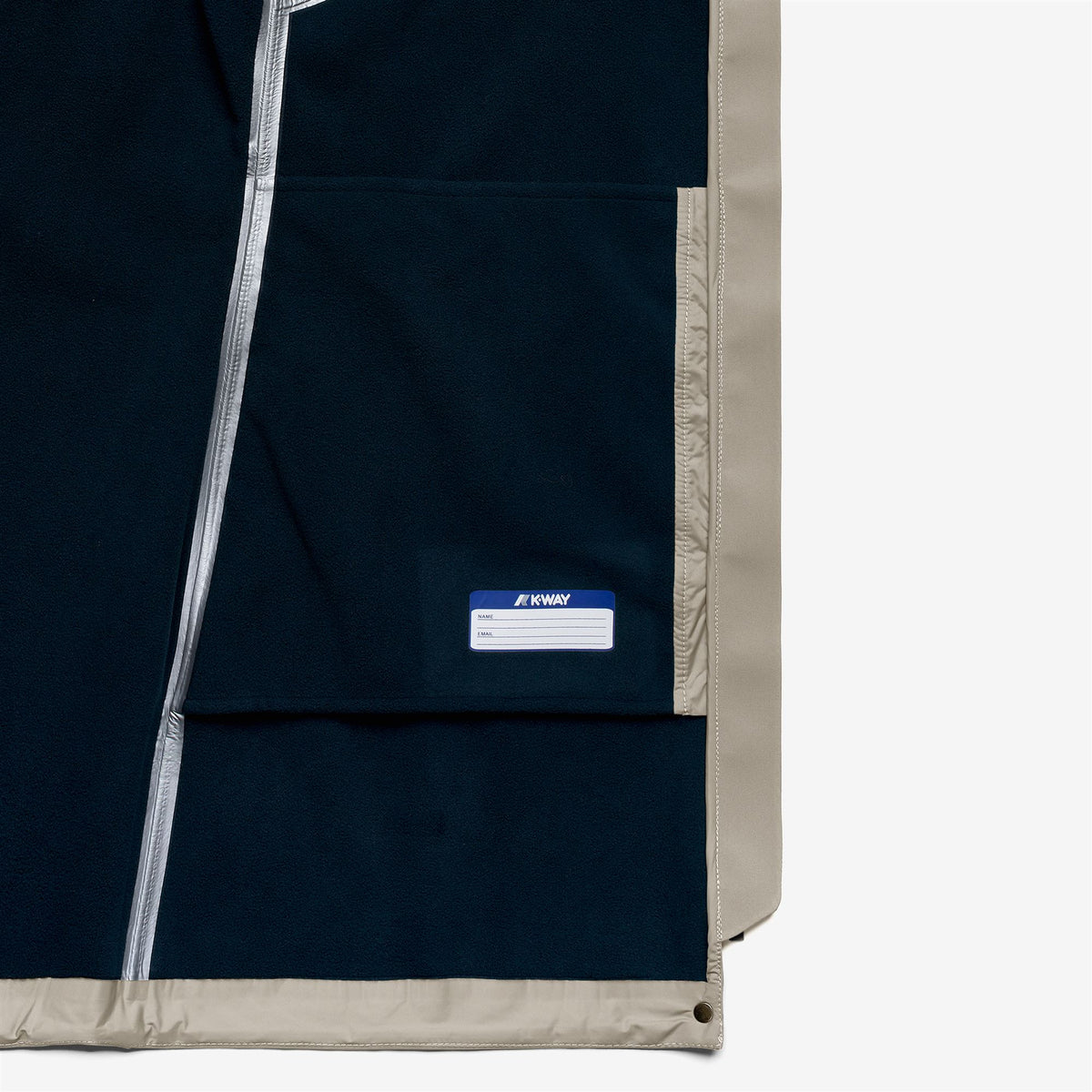 Jackets_Woman_MATHY BONDED_3/4 Length_Beige Cashmere - Blue Depth - Commercial 3