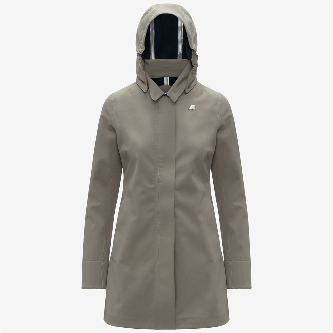 Green oak Women's 3/4 Length Waterproof Trench Jacket 01