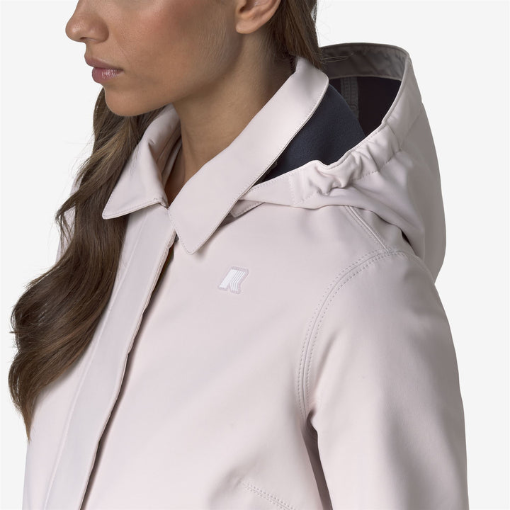 Chaqueta impermeable gris de corte entallado 3/4 para mujer 4