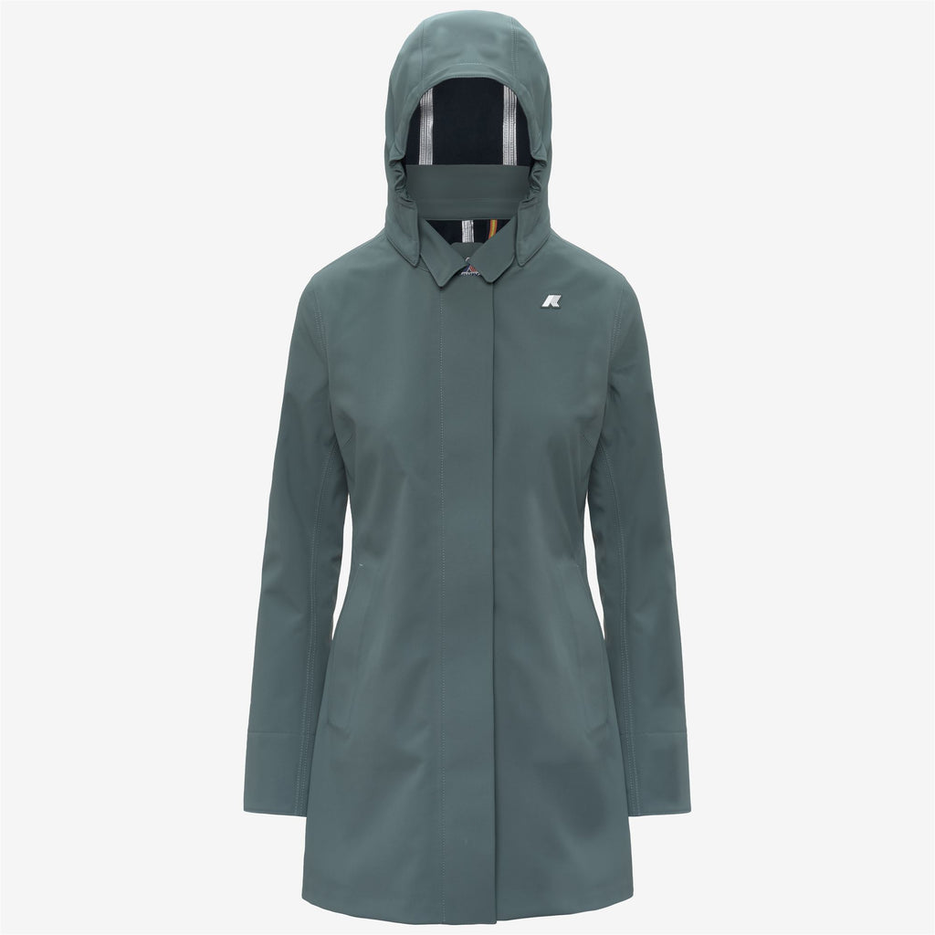 Jackets_Woman_MATHY BONDED_3/4 Length_Green Balsam - Blue Depth - Commercial 1