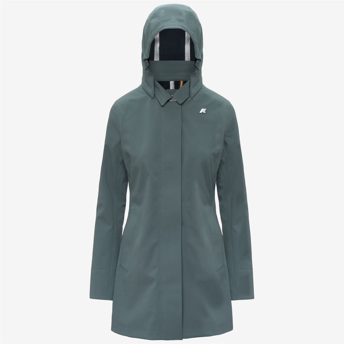 Jackets_Woman_MATHY BONDED_3/4 Length_Green Balsam - Blue Depth - Commercial 1