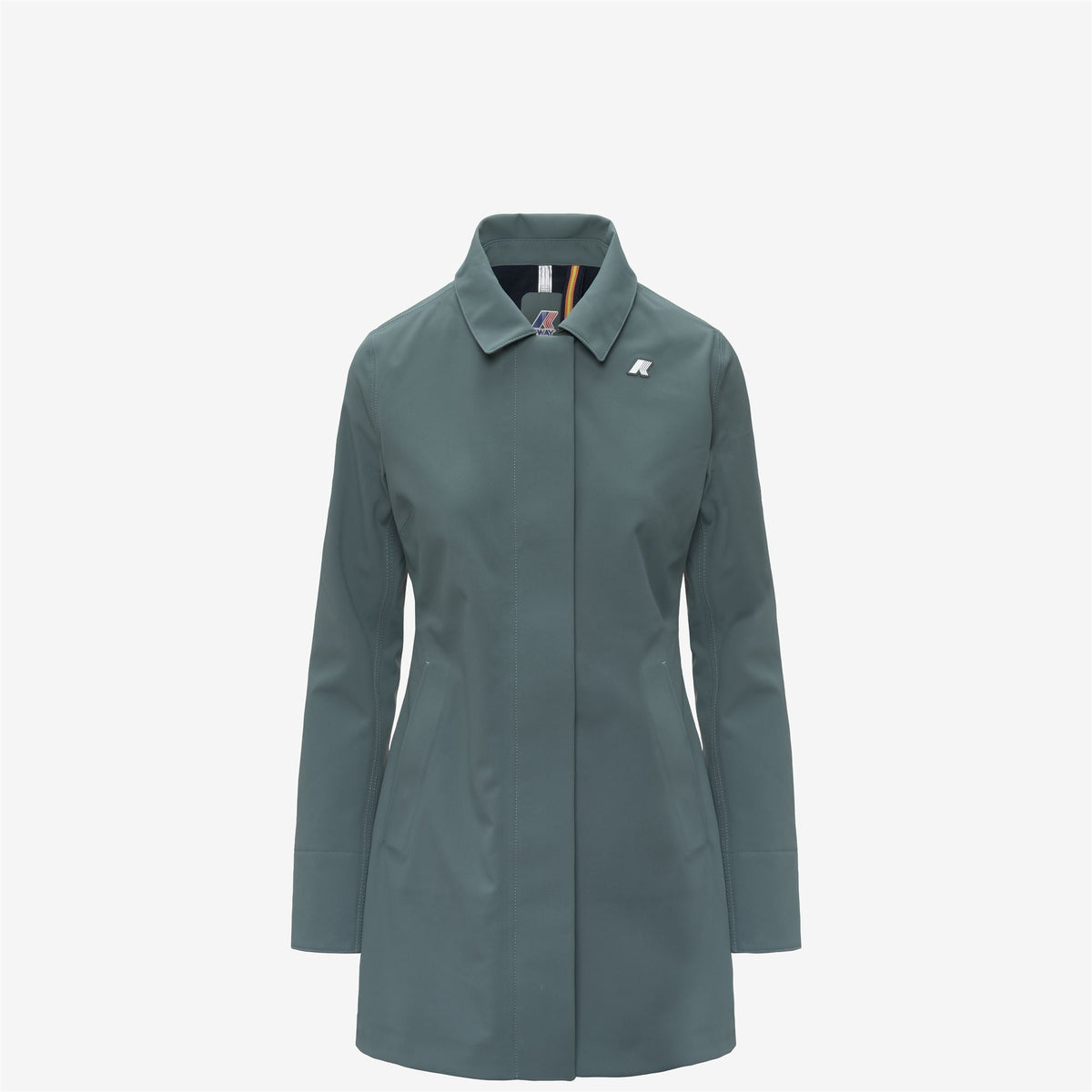 Jackets_Woman_MATHY BONDED_3/4 Length_Green Balsam - Blue Depth - Commercial 2