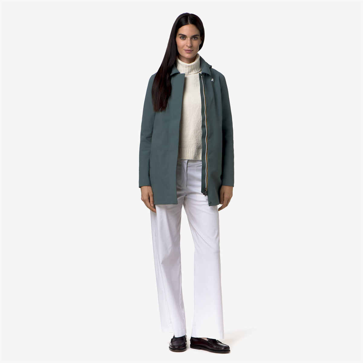 Jackets_Woman_MATHY BONDED_3/4 Length_Green Balsam - Blue Depth - Commercial 7