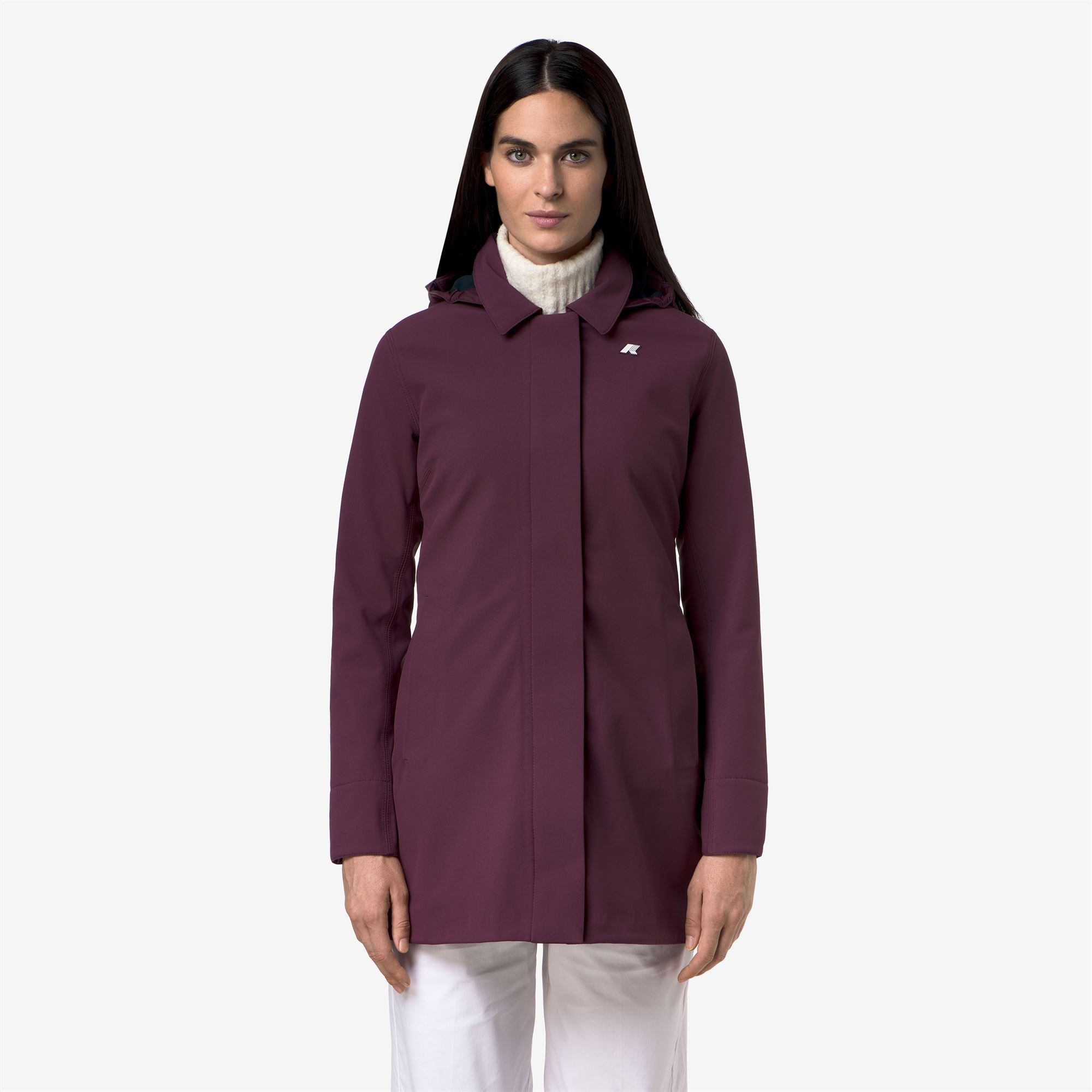 Jackets_Woman_MATHY BONDED_3/4 Length_Violet Mauve Wine - Blue Depth - Commercial 4