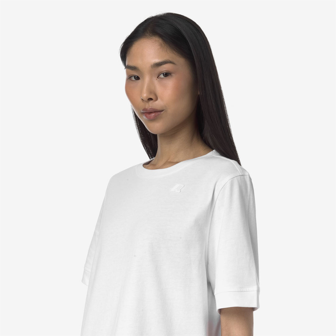 T-Shirt Casual in Cotone Donna Grigia e Bianca per Uso Quotidiano main