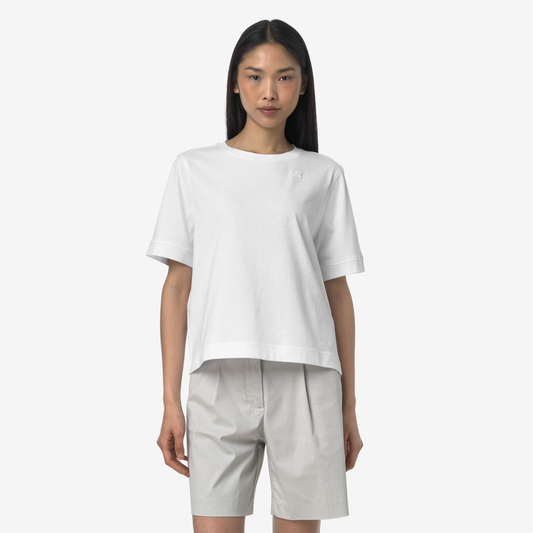 T-Shirt Casual in Cotone Donna Grigia e Bianca per Uso Quotidiano main