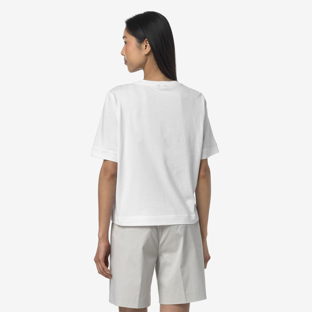 T-Shirt Casual in Cotone Donna Grigia e Bianca per Uso Quotidiano main