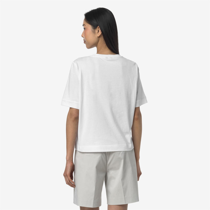 T-Shirt Casual in Cotone Donna Grigia e Bianca per Uso Quotidiano 5