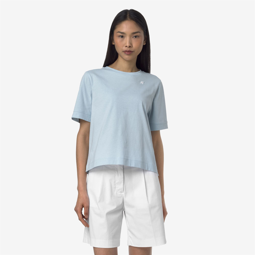 Baby Blue Women's Boxy Cut Cotton T-Shirt for Everyday Wear 02