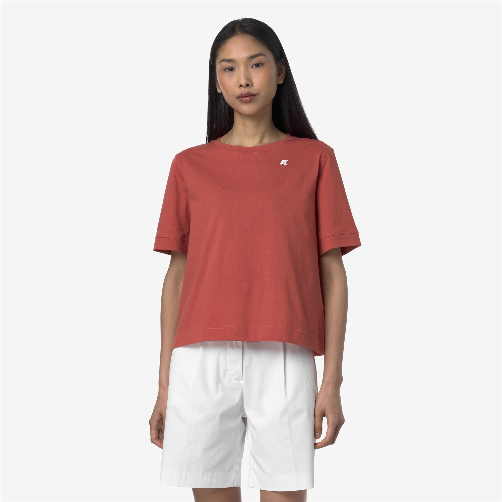 T-Shirts & Top_WOMAN_SELUNE JERSEY_T-Shirt_Red Jasper - Commercial 4
