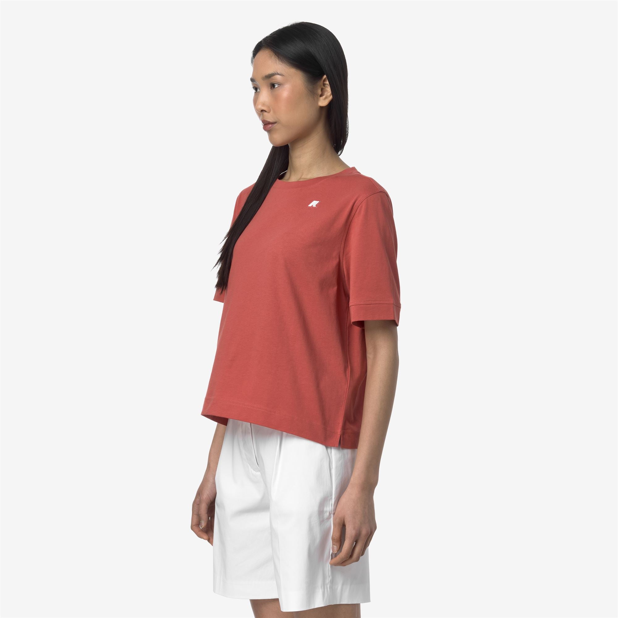 T-Shirts & Top_WOMAN_SELUNE JERSEY_T-Shirt_Red Jasper - Commercial 5