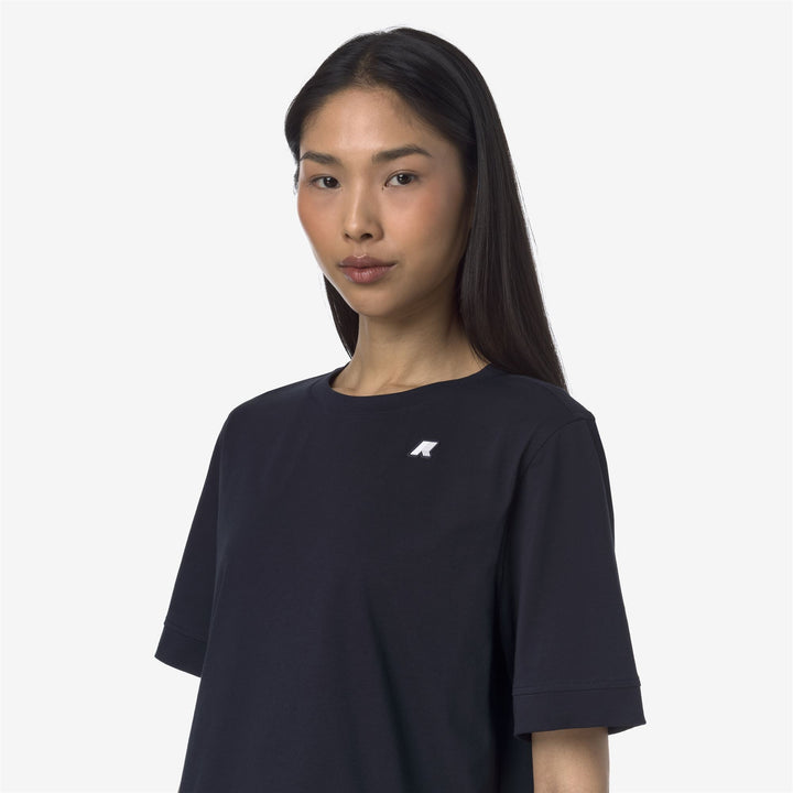 Blue Women's Casual Cotton T-Shirt with Boxy Cut 2