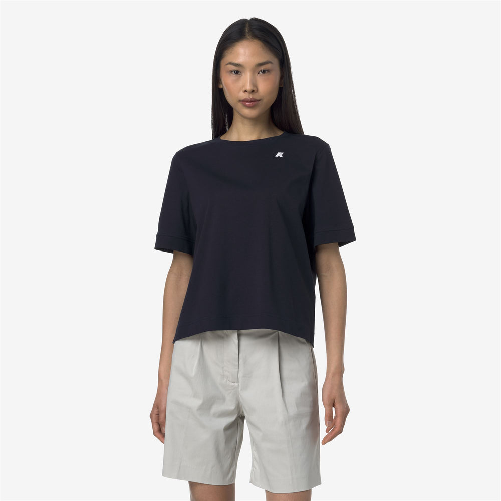 Blue Women's Casual Cotton T-Shirt with Boxy Cut 02