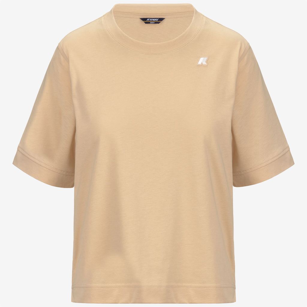 T-Shirts & Top_WOMAN_SELUNE JERSEY_T-Shirt_Beige Sheepskin - Commercial 1