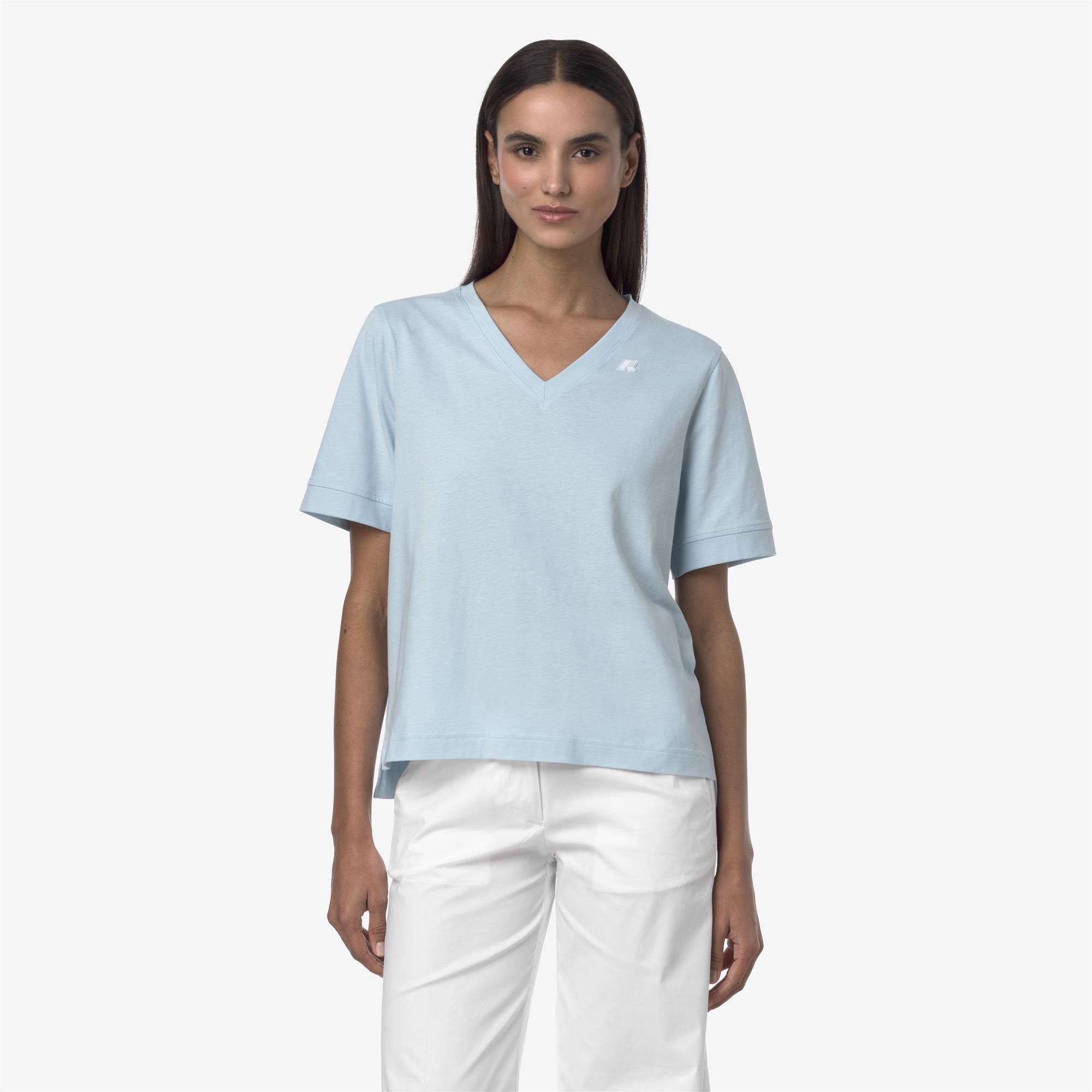 T-Shirts & Top_WOMAN_LEDA JERSEY_T-Shirt_Blue Baby - Commercial 4