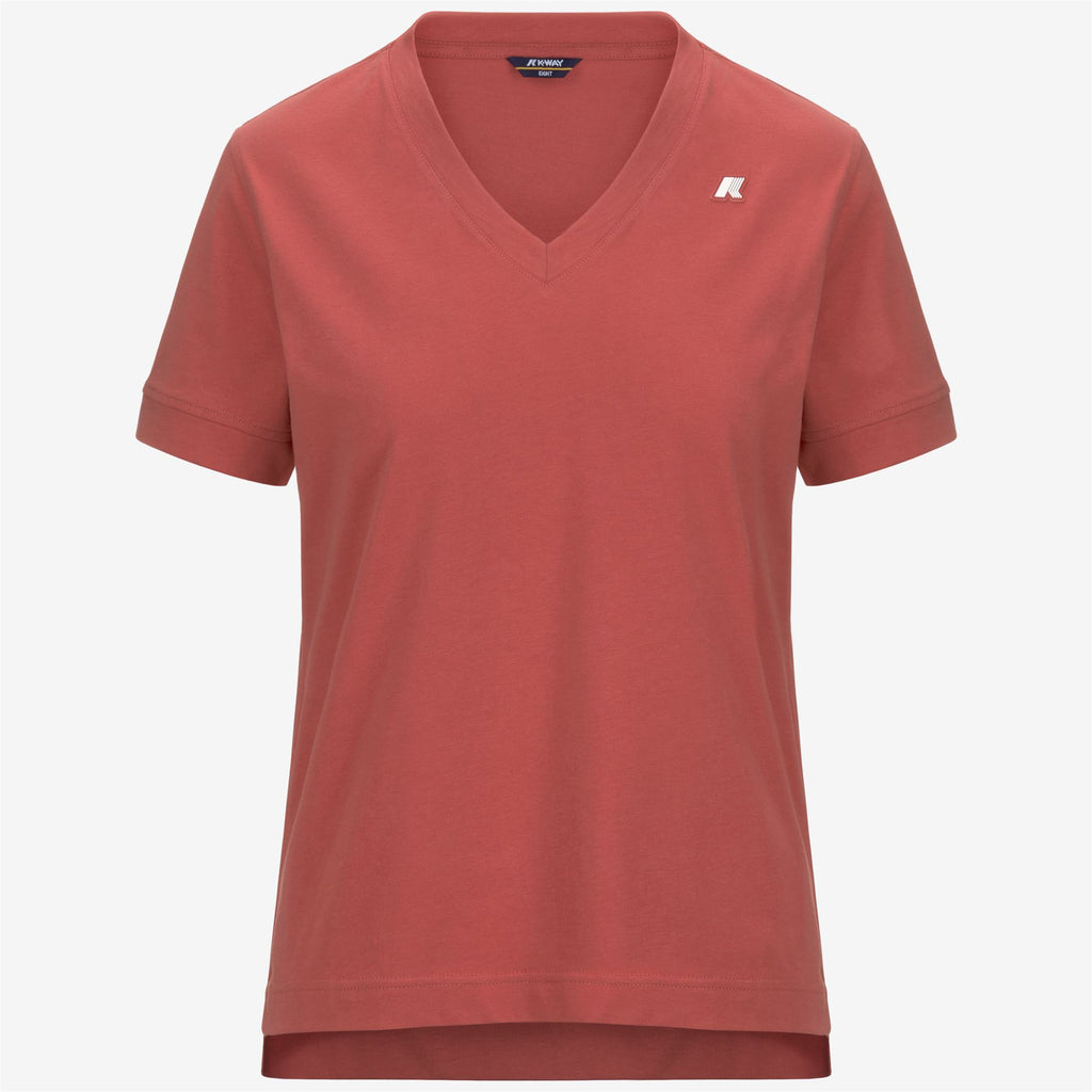 T-Shirts & Top_WOMAN_LEDA JERSEY_T-Shirt_Red Jasper - Commercial 1