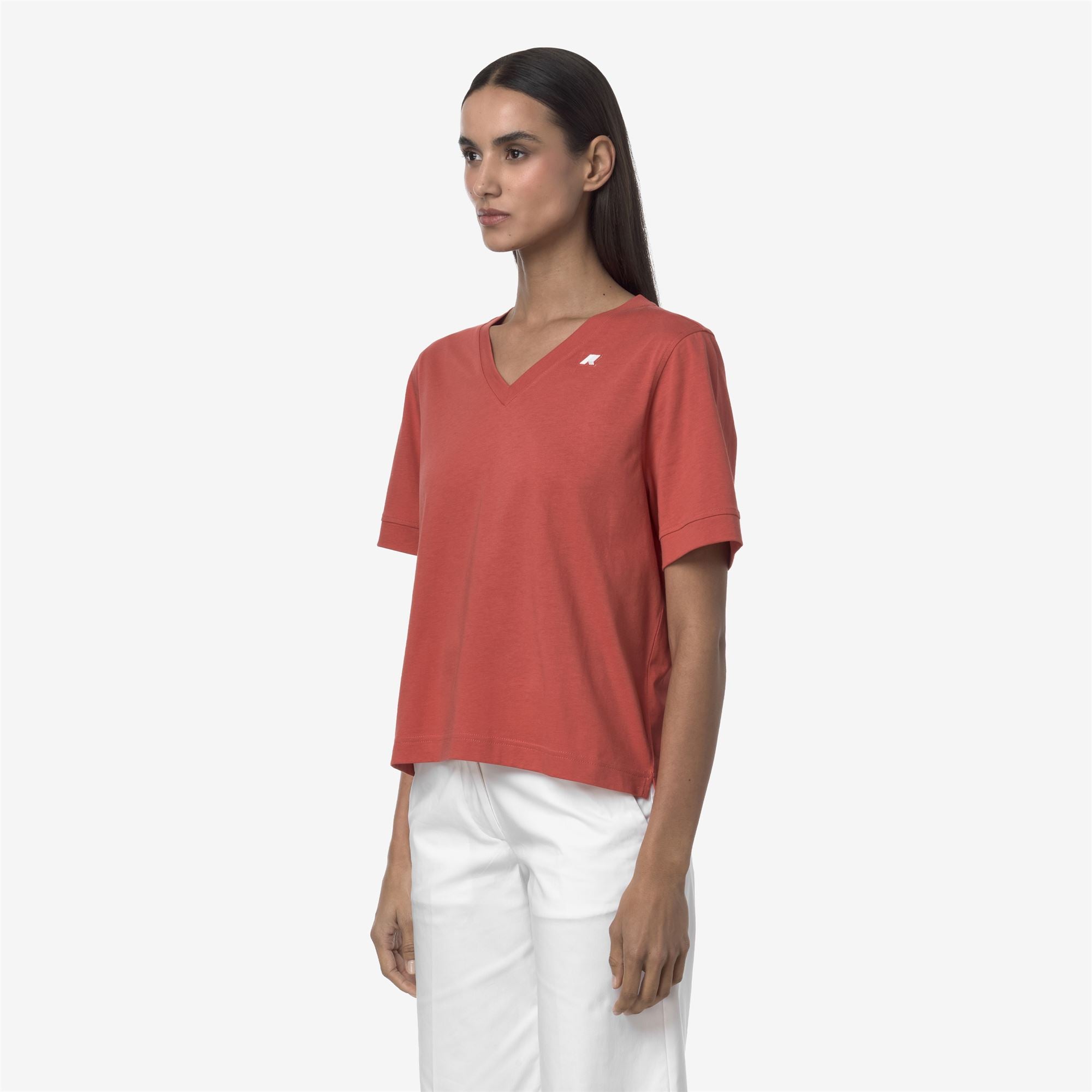 T-Shirts & Top_WOMAN_LEDA JERSEY_T-Shirt_Red Jasper - Commercial 5