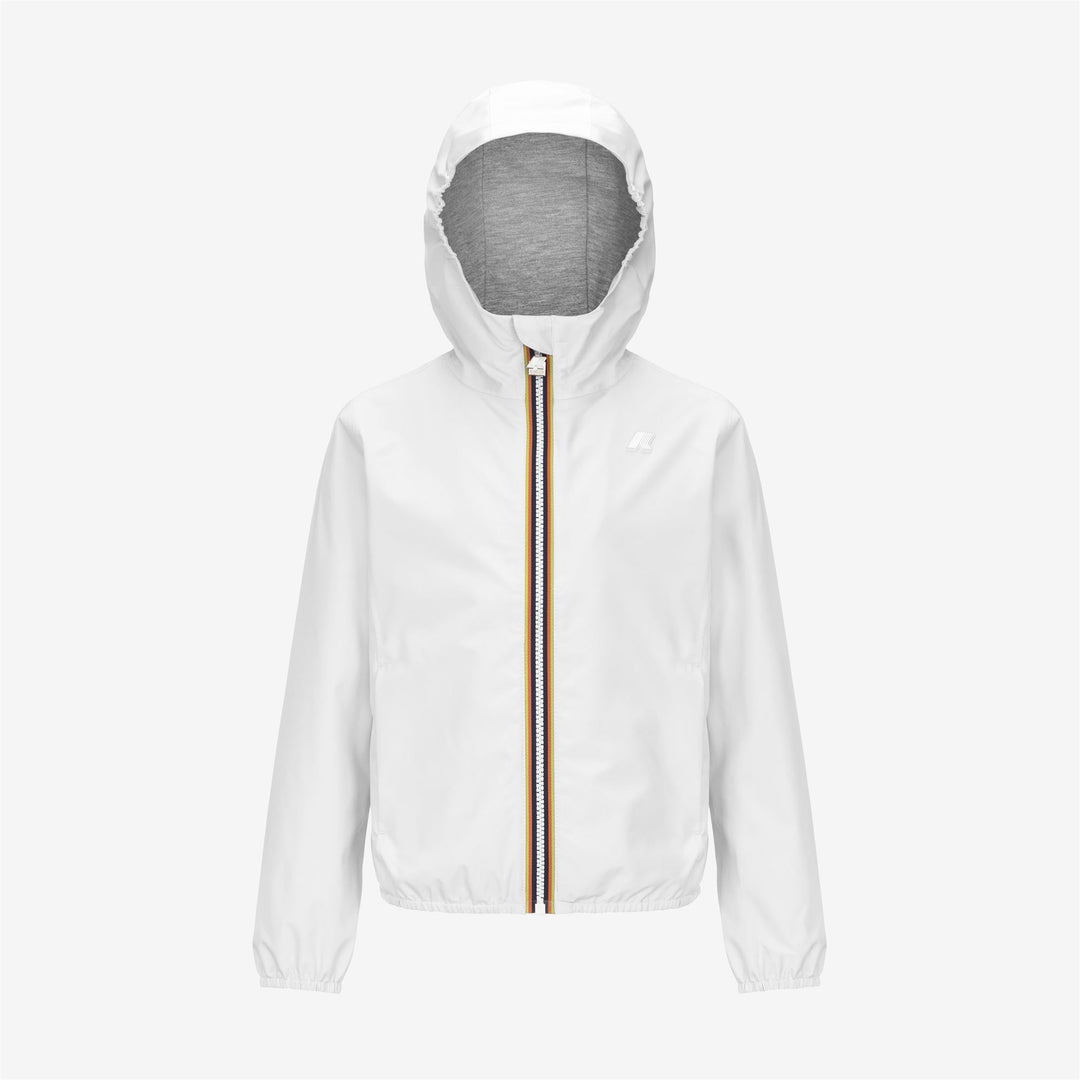 Chaqueta corta impermeable gris y blanca para niña para clima variable main