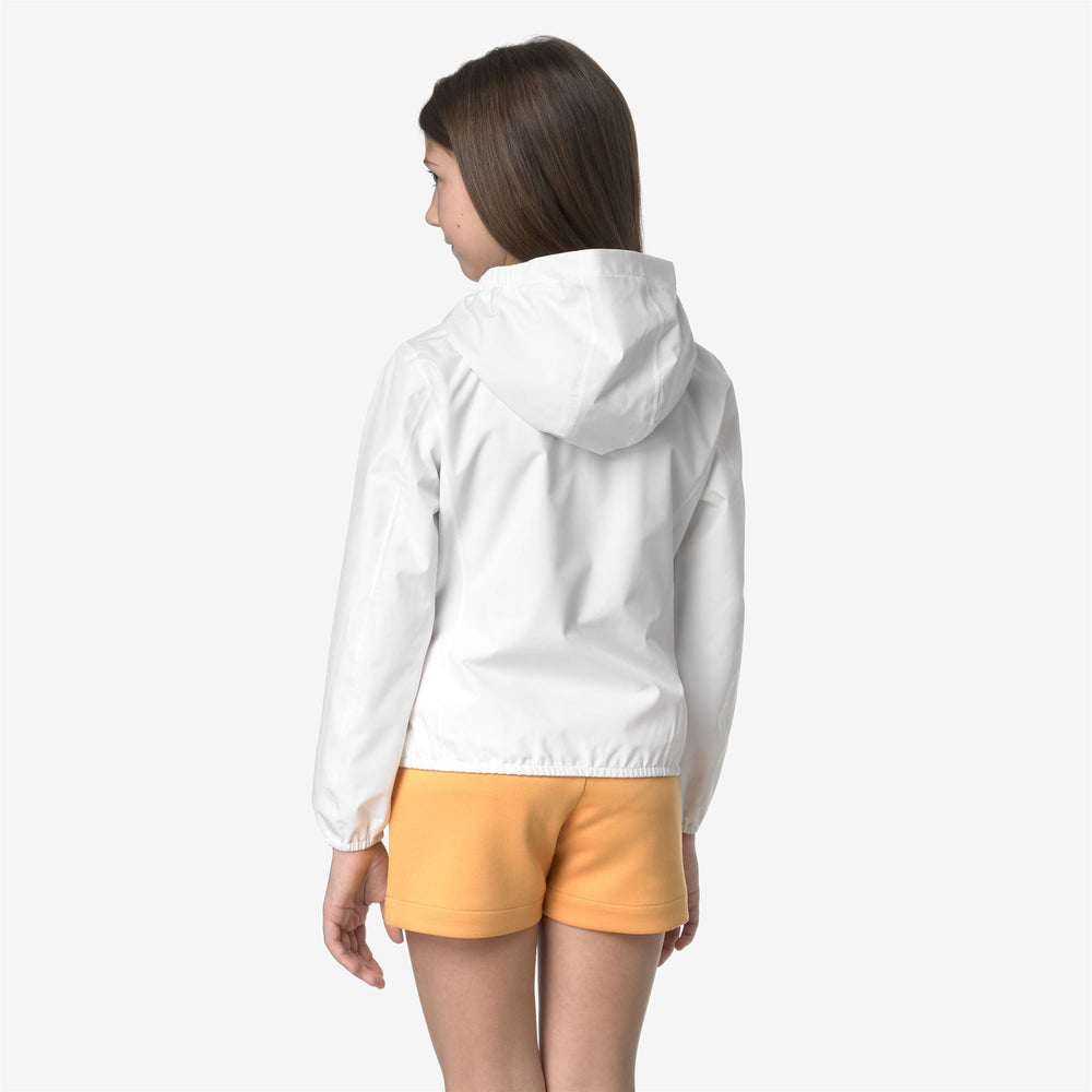 Grey White Girl's Waterproof Short Jacket for Variable Weather 02