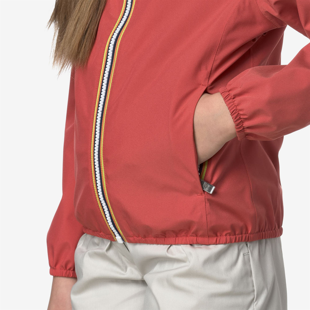 Chaqueta corta impermeable marrón roja para niñas para clima variable main