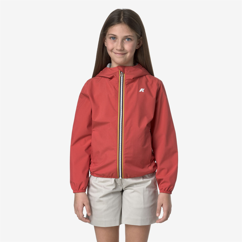Brown Red Girls' Waterproof Short Jacket for Variable Weather 02
