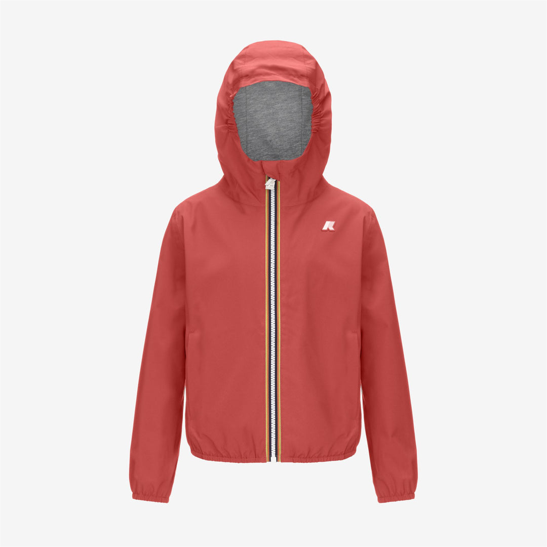 Chaqueta corta impermeable marrón roja para niñas para clima variable main