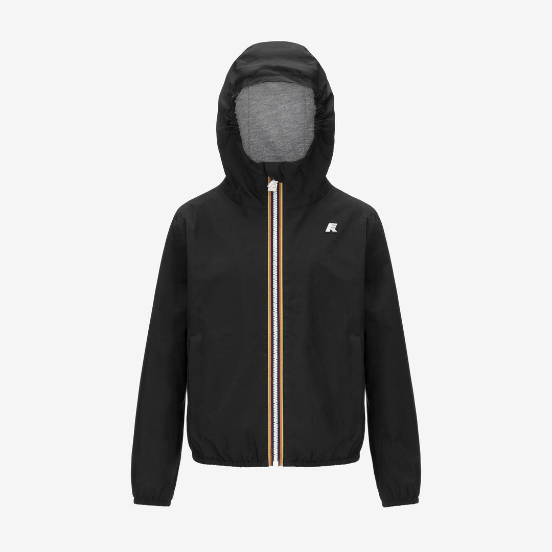 Chaqueta corta impermeable gris y negra para niñas en clima variable main