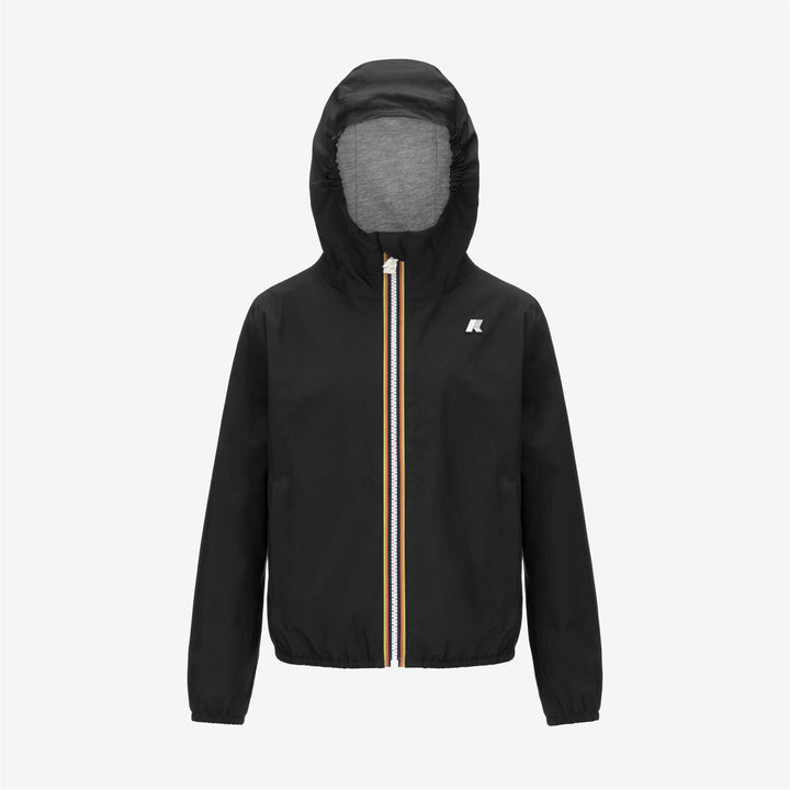 Chaqueta corta impermeable gris y negra para niñas en clima variable 5
