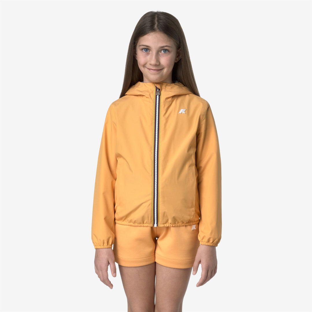 Amber Orange Girl's Waterproof Short Jacket with Breathable Lining 01