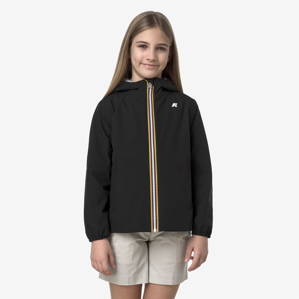 Giacca Impermeabile Grigia Nera per Ragazze per Tempo Variabile 02