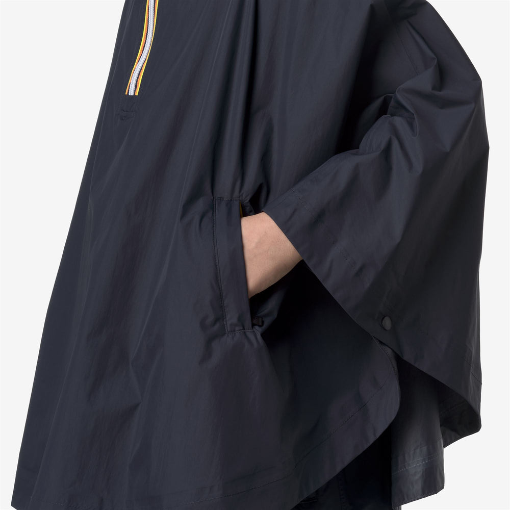 Blue Unisex Kids Packable Rain Poncho Jacket 02