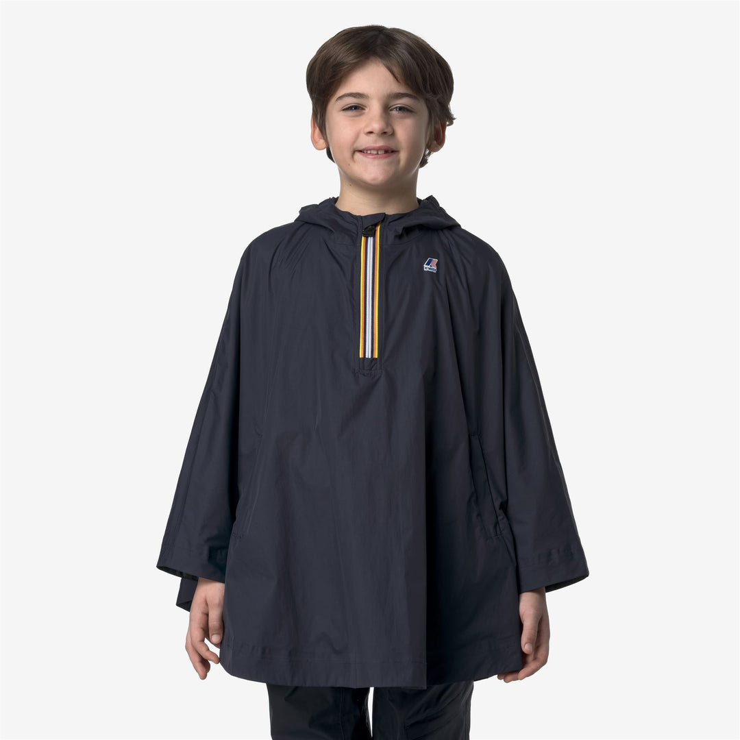 Giacca Poncho Impermeabile Pieghevole Unisex Bambini Blu main
