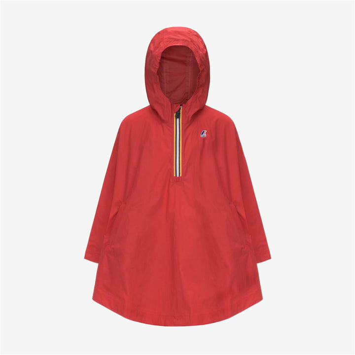 Poncho impermeable plegable rojo unisex para niños 5
