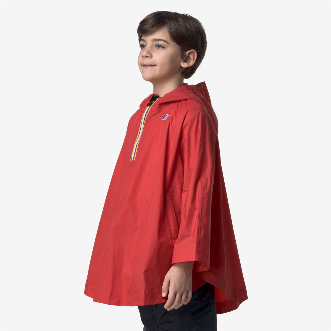 Poncho impermeable plegable rojo unisex para niños main