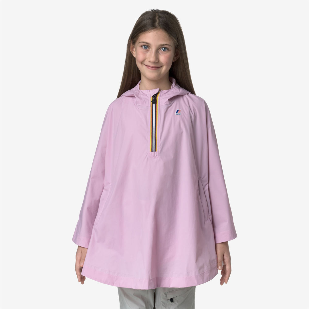 Chubasquero rosa lavanda para niños, ideal para clima variable 01
