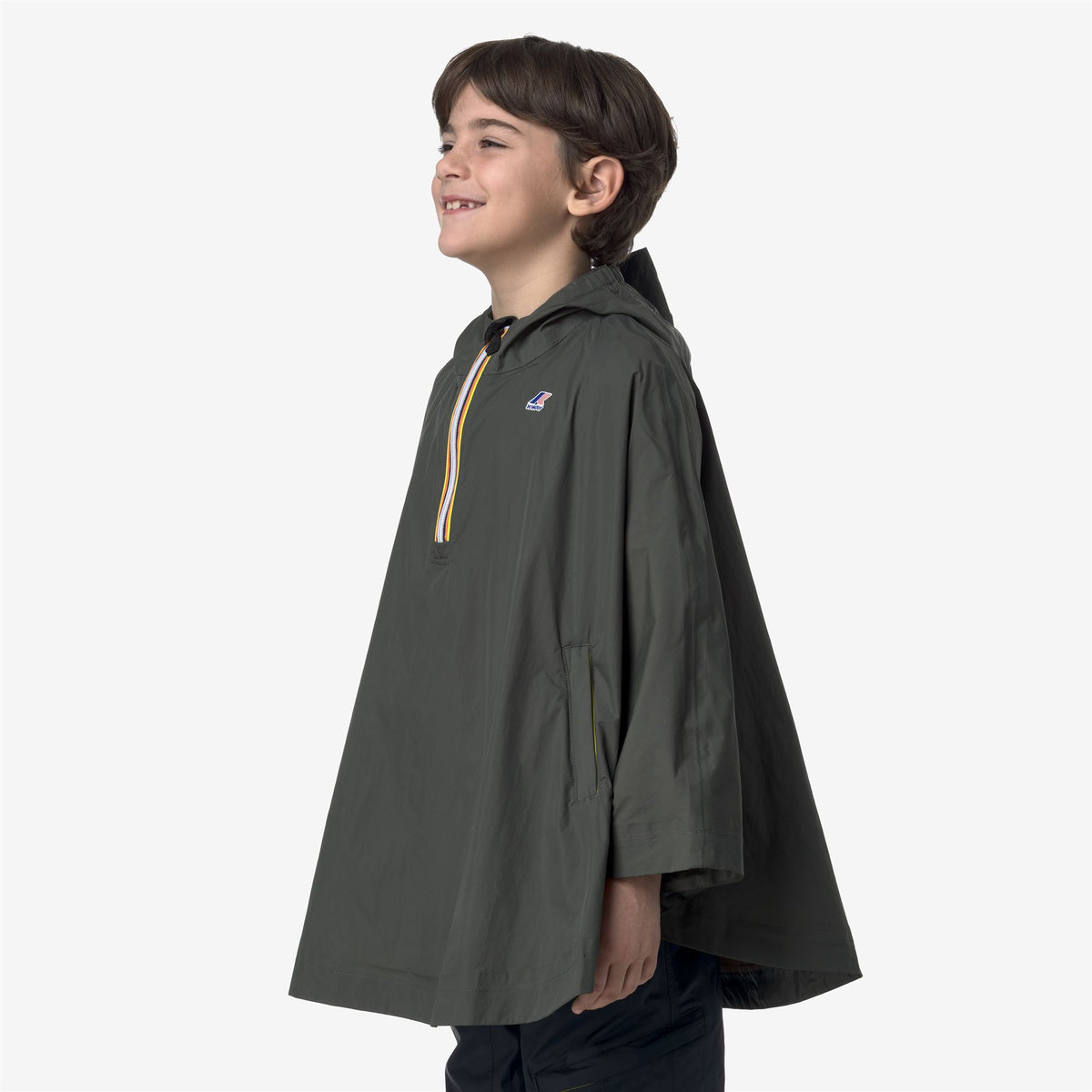 Jackets_KID UNISEX_P. LE VRAI 4.0 MORGAN_Poncho_GREEN BLACKISH - Commercial 5